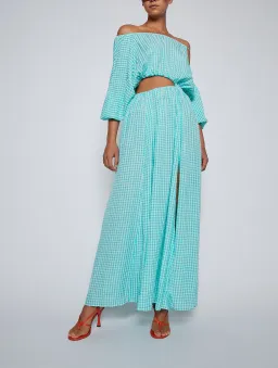 Scanlan Theodore Gingham Draw Cord Dress in Mint Size 8 for rent on The Volte - image 1