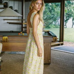 With Jean Lou Lou dress in pansies size M for rent on The Volte - image 2