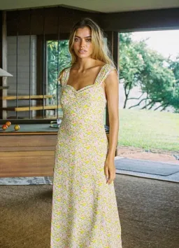 With Jean Lou Lou dress in pansies size M for rent on The Volte - image 3