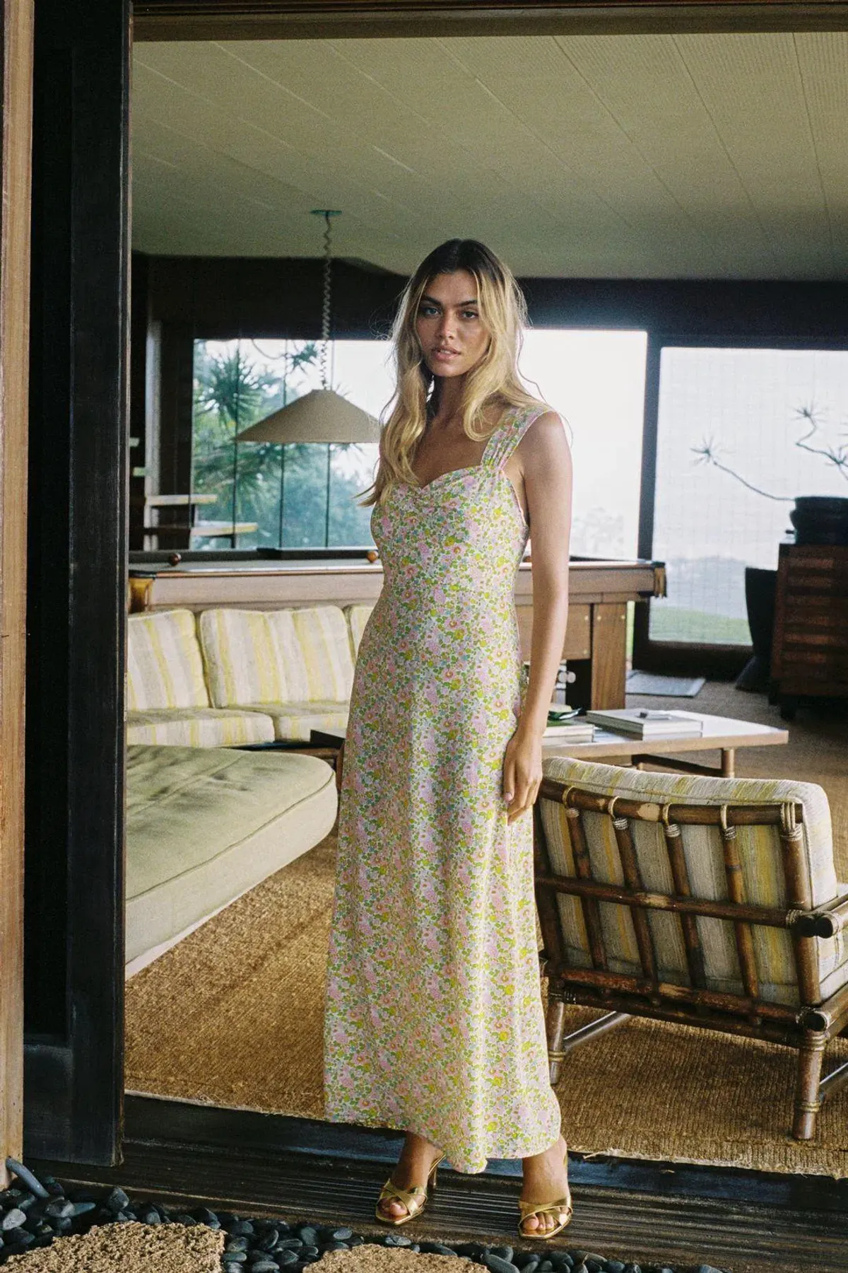 With Jean Lou Lou dress in pansies size M for rent on The Volte - main image