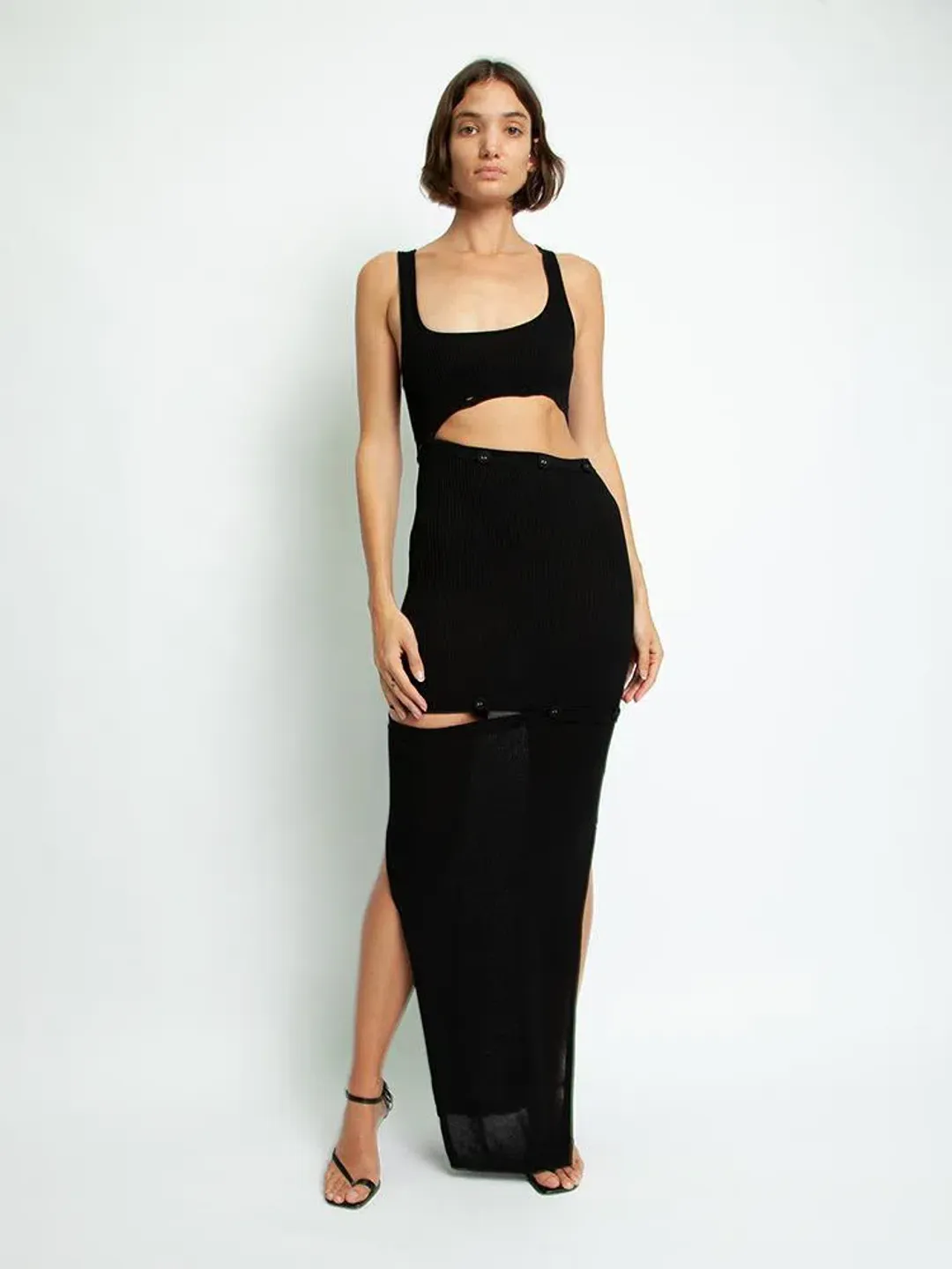 christopher esber deconstructed tank dress in black for rent on The Volte - main image
