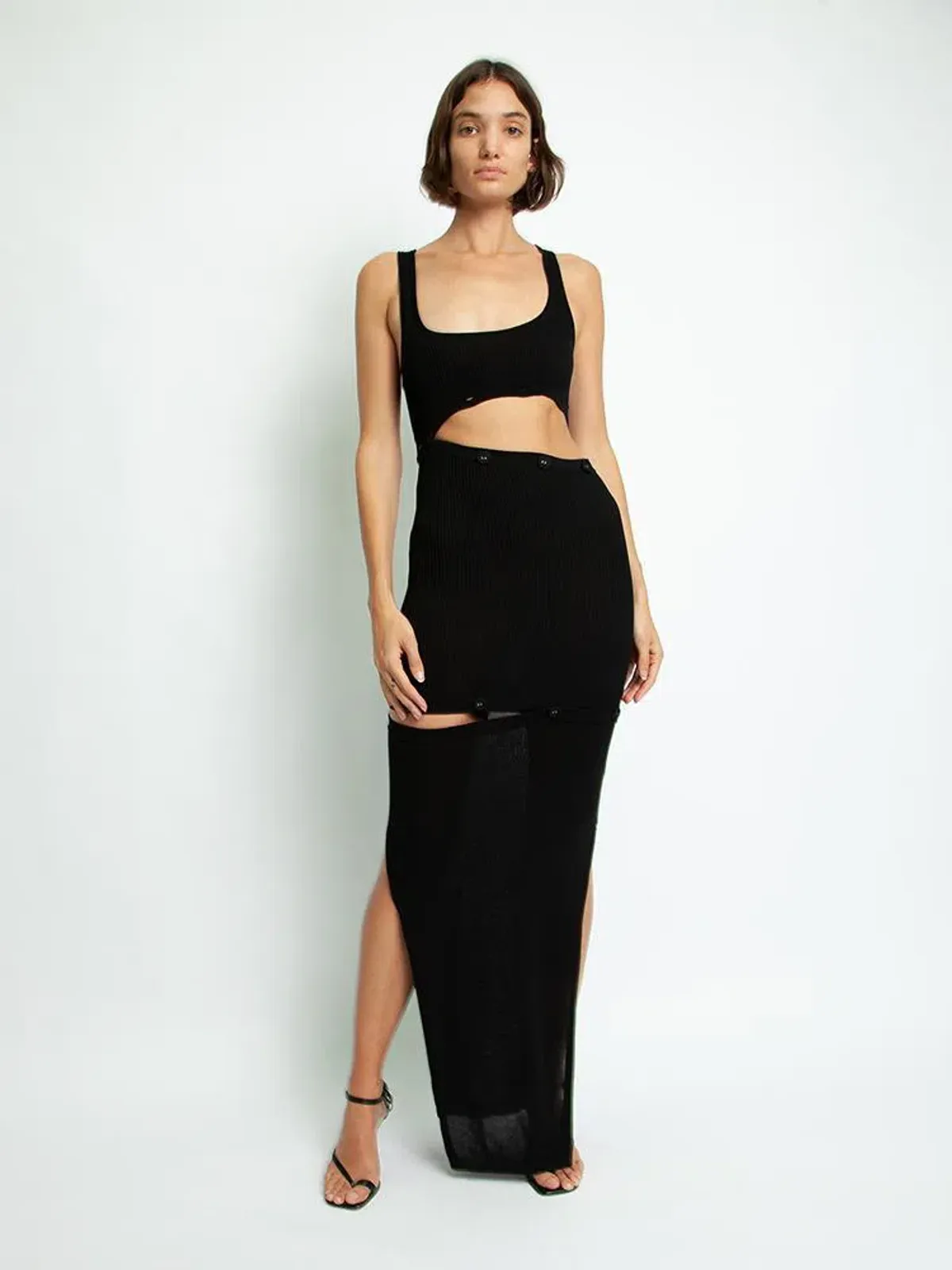 christopher esber deconstructed tank dress in black for rent on The Volte - main image