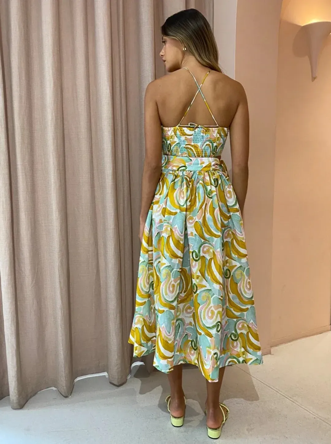 Steele Allegro Peta Crop and Brandt Midi Skirt Set Print Size Small  for rent on The Volte - main image