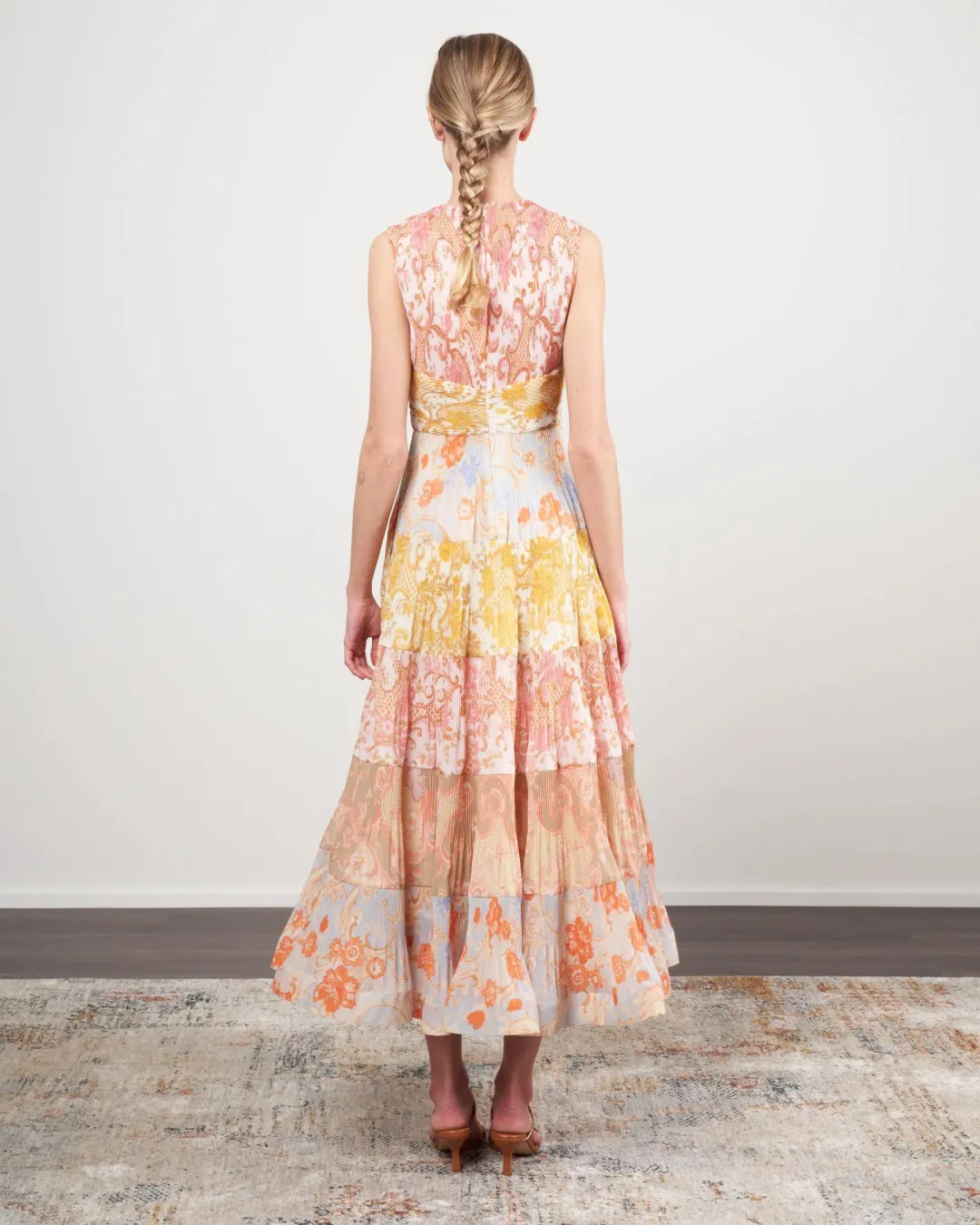Zimmermann Postcard Pleated Midi Dress Splice Size 1 / Au 10 for rent on The Volte - main image