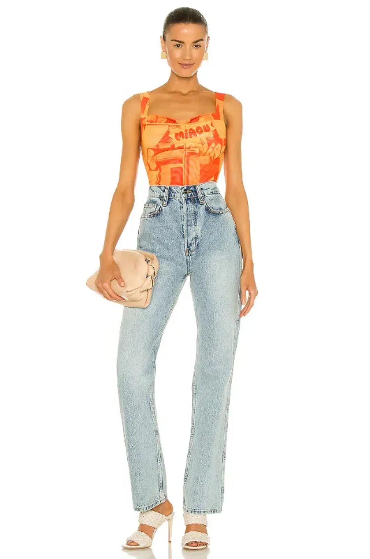 Miaou Imogene Corset Stone Orange Size AU 10 for rent on The Volte - main image