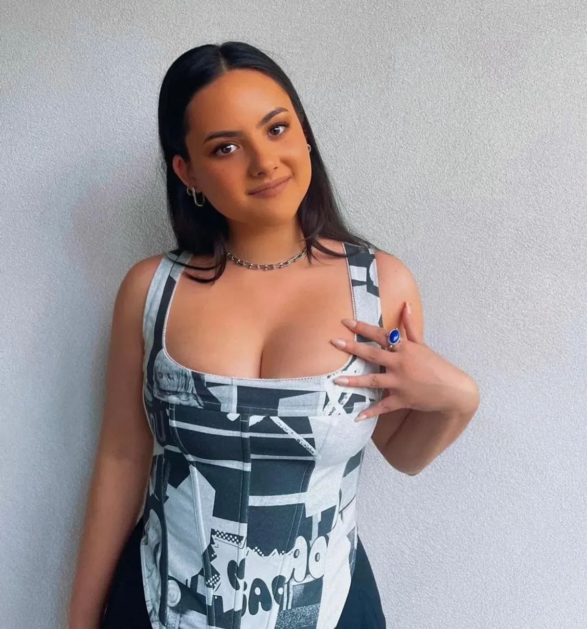 Miaou Campbell Corset Stone Grey Size 12 for rent on The Volte - main image