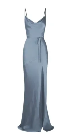 LA LUNE BIAS COWL MAXI DRESS - BLUE SMOKE for rent on The Volte - image 3