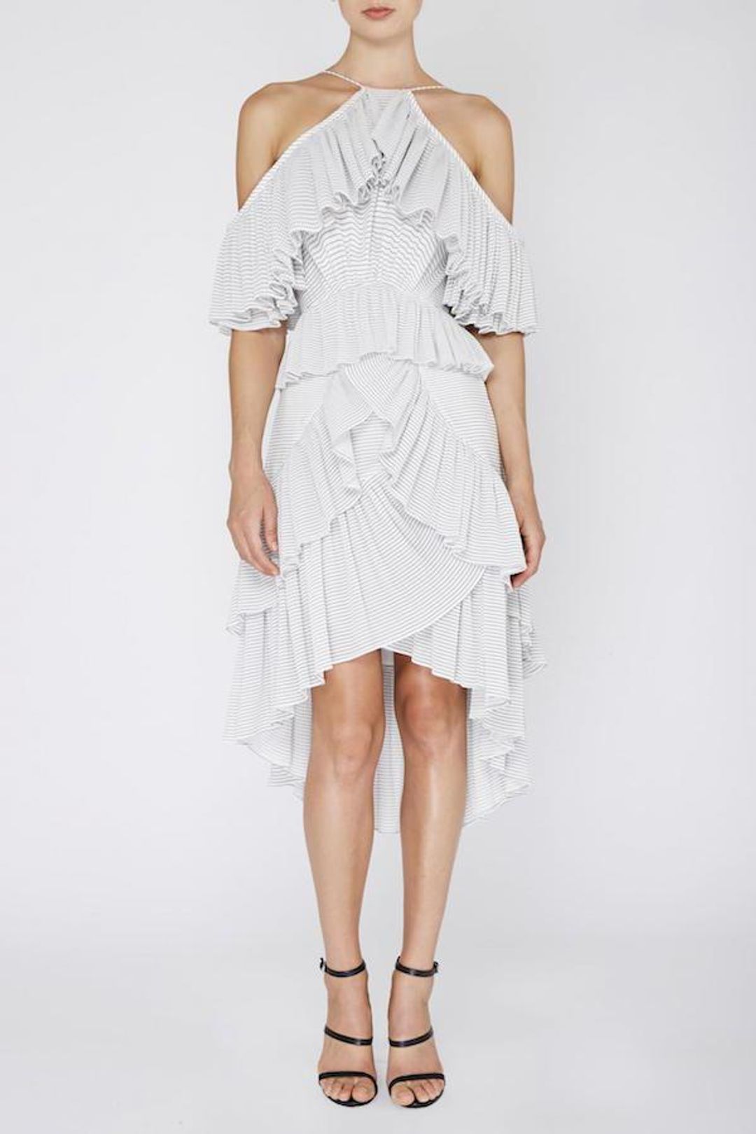 Acler Keppel Pleat Dress Grey Size 8 for rent on The Volte - main image