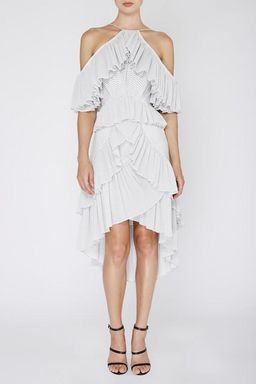 Acler Keppel Pleat Dress Grey Size 8 for rent on The Volte - image 2