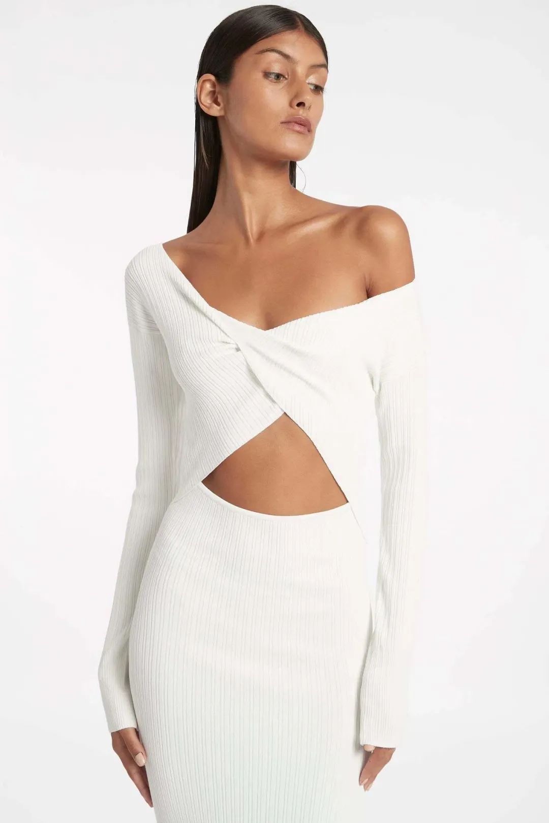  Sir the Label Kelvin Off Shoulder Dress White Size 6 for rent on The Volte - main image