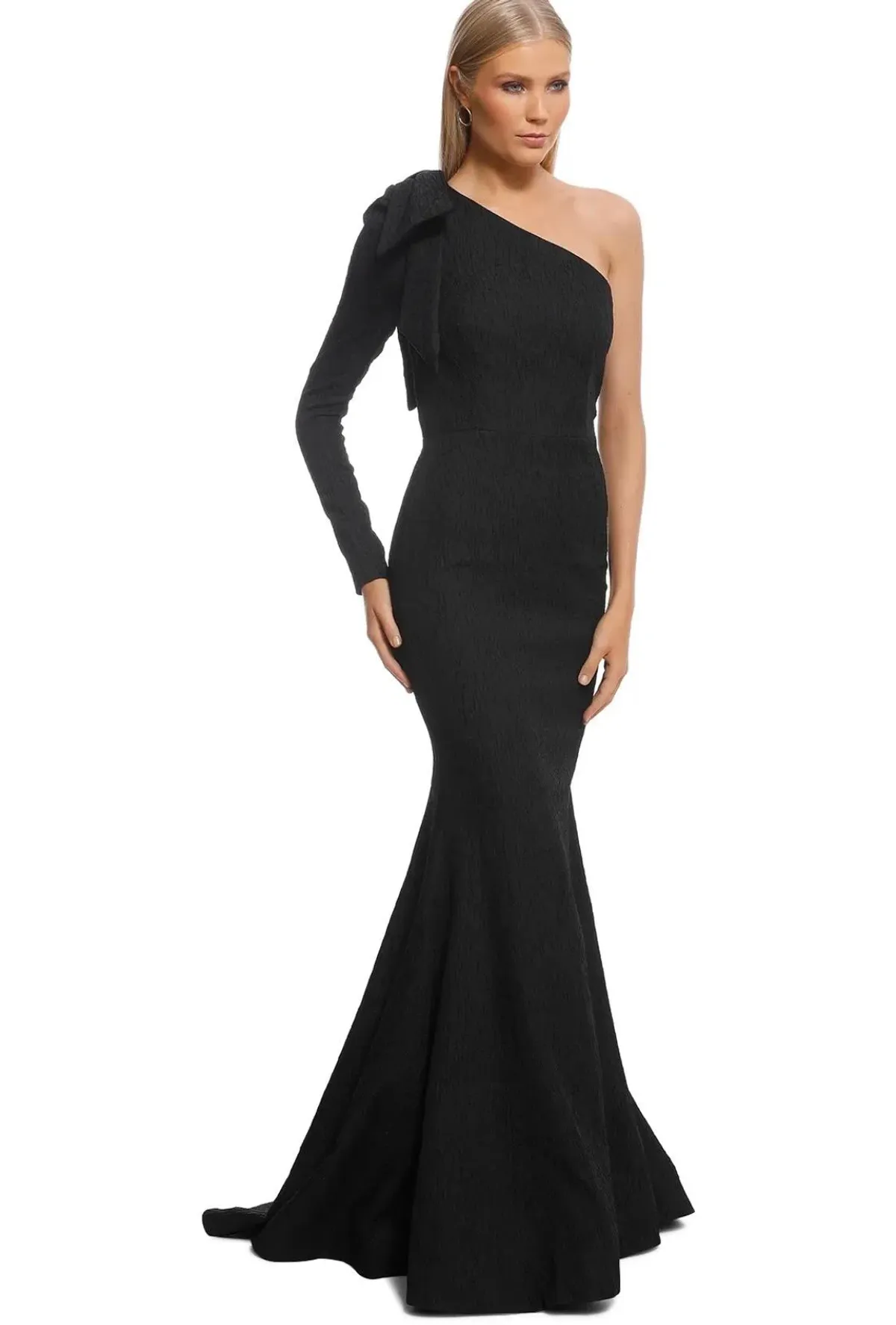 Rebecca Vallance Harlow Bow Gown Black Size 8 for rent on The Volte - main image