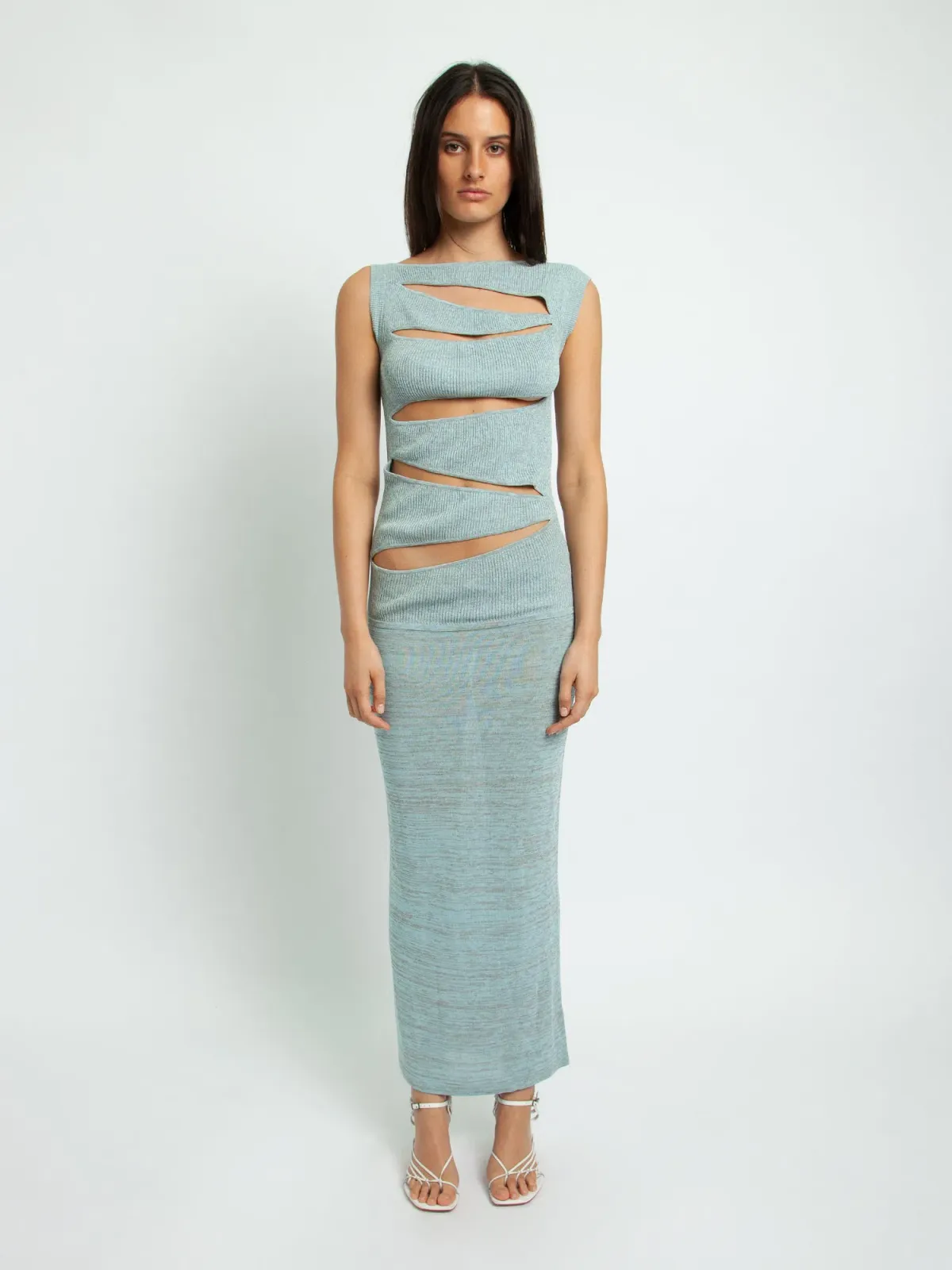 Christopher Esber Slashed Knit Dress Blue Size XS / Au 6 for rent on The Volte - main image