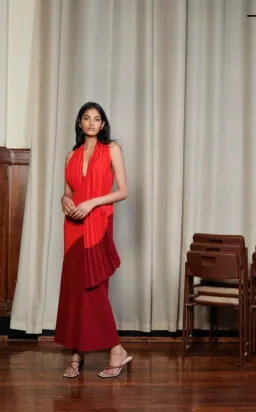 Acler Flora Dress Red Size 8  for rent on The Volte - image 4