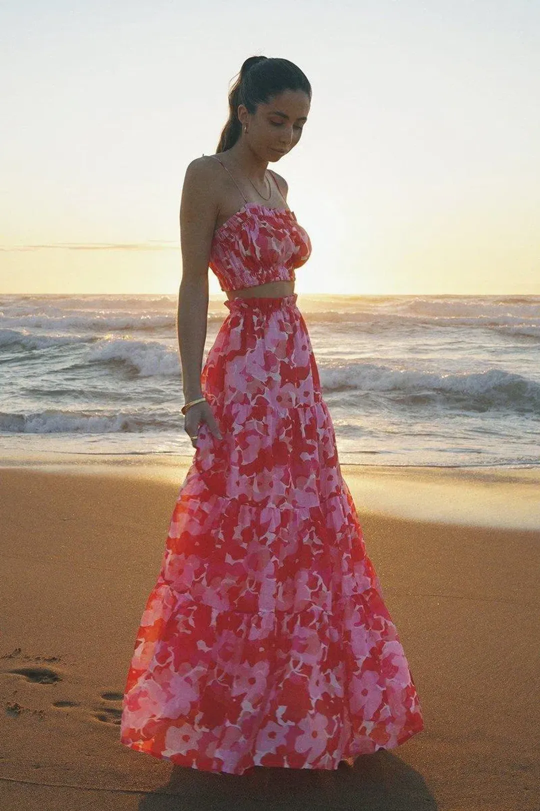 Steele Layla Crop and Flora Skirt Set Print Size 6/8 for rent on The Volte - main image