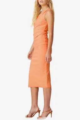 Bec and Bridge Clover Asym Midi Dress in Nectarine Orange Size 6 for rent on The Volte - image 3