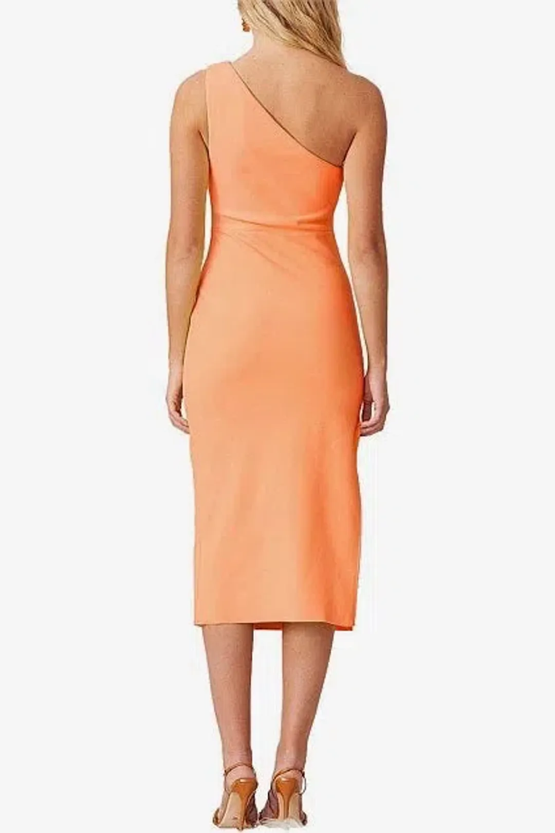 Bec and Bridge Clover Asym Midi Dress in Nectarine Orange Size 6 for rent on The Volte - main image