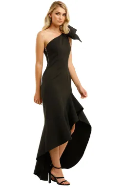 By Johnny Tie Shoulder Wave Gown Black Size 6  for rent on The Volte - image 2