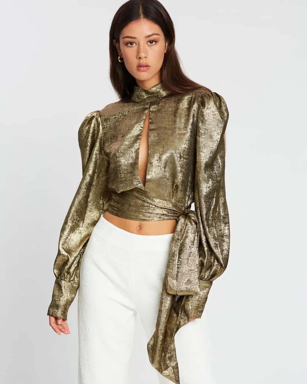 By Johnny Foil Cuffed Top Gold Size 10 for rent on The Volte - main image