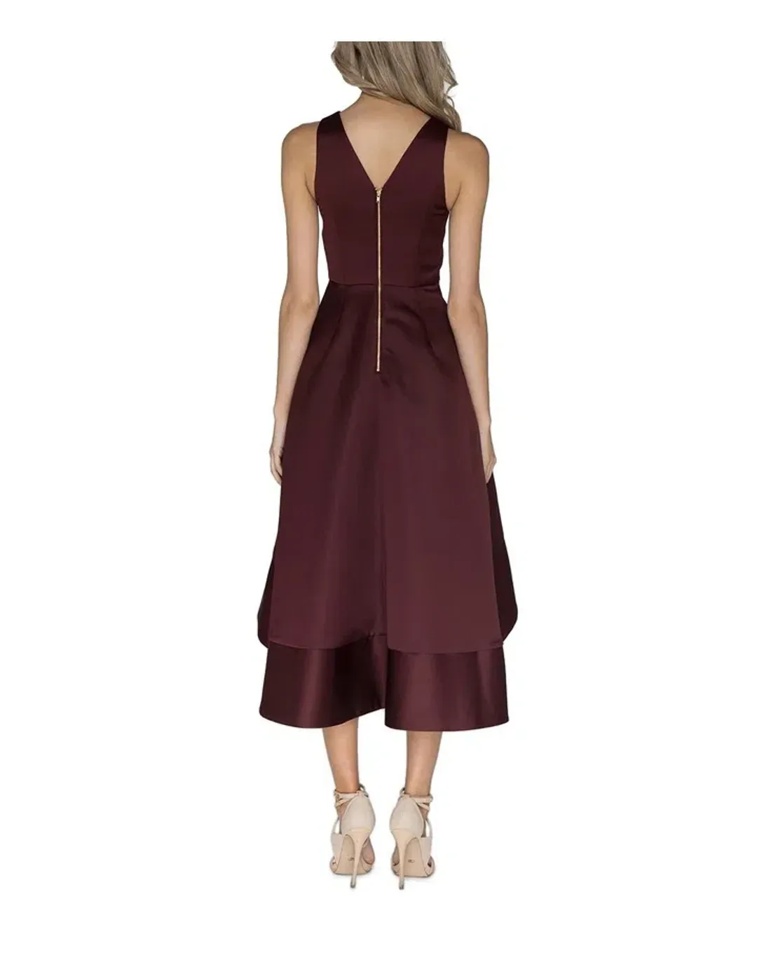 Pilgrim Kiara Dress Burgundy Size 10  for rent on The Volte - main image