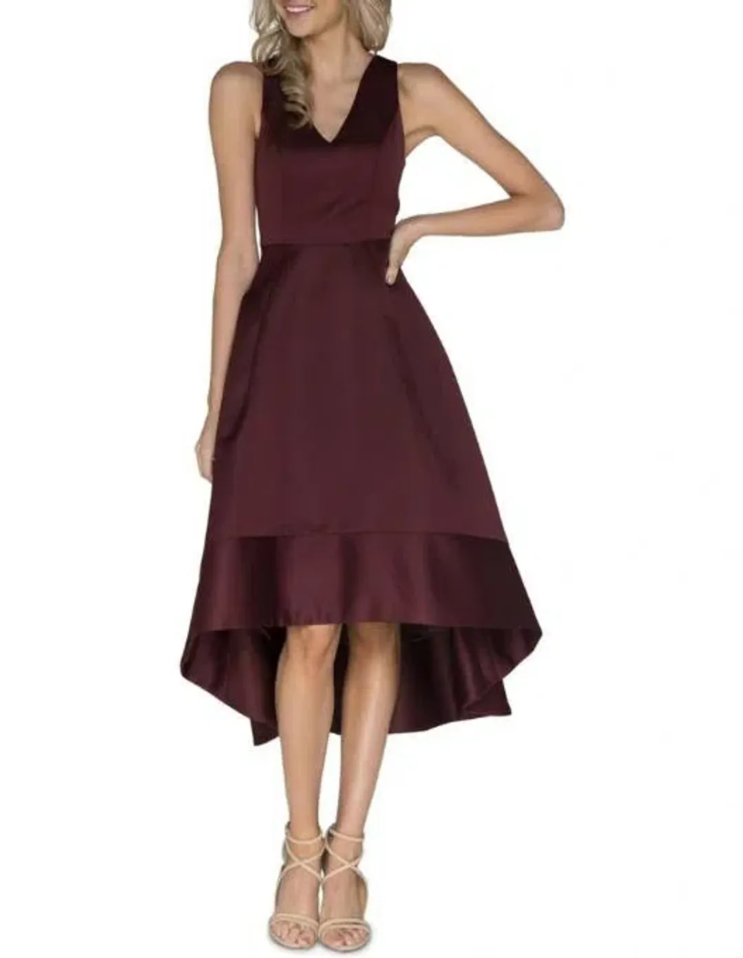 Pilgrim Kiara Dress Burgundy Size 10  for rent on The Volte - main image