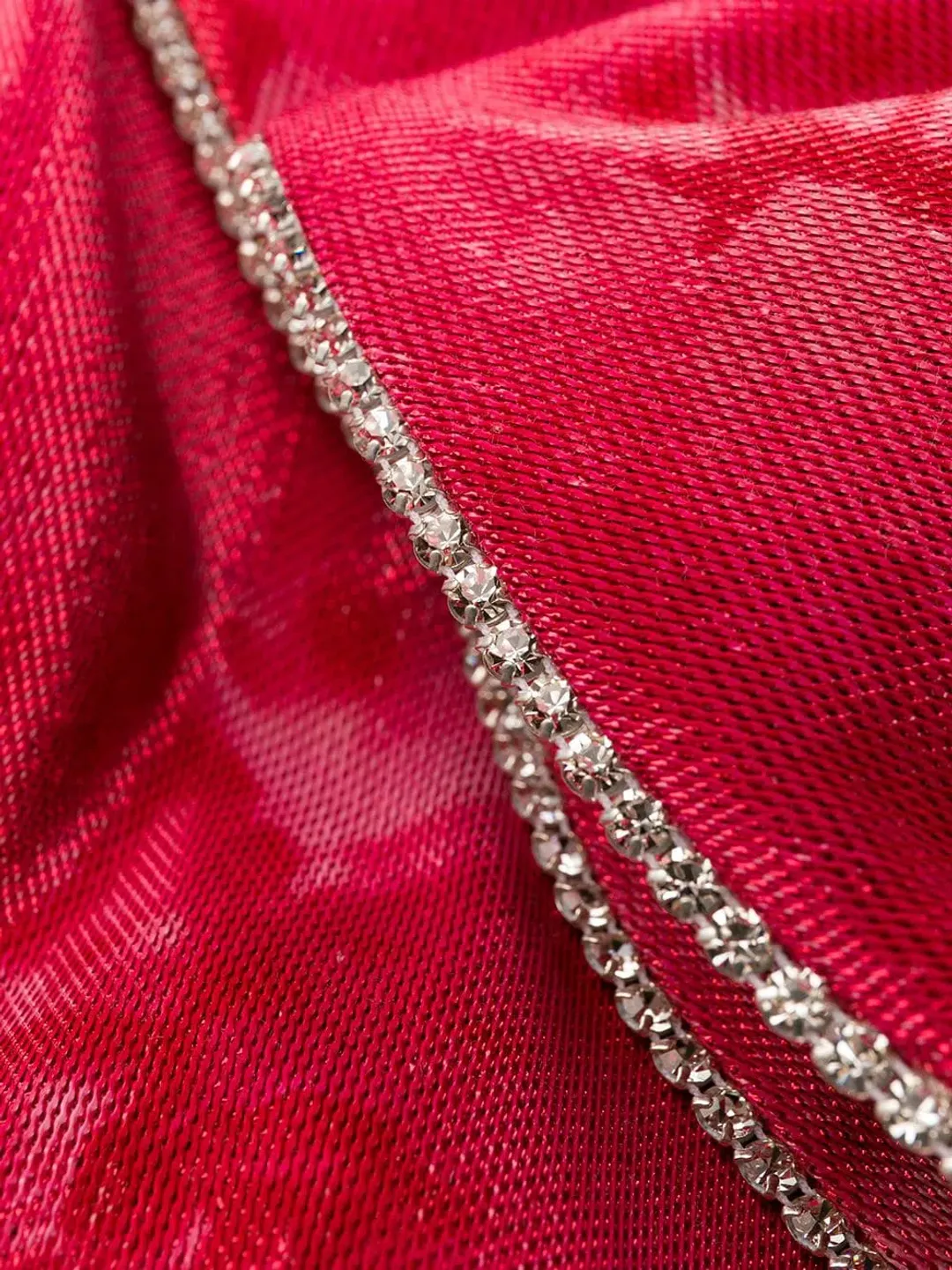 Area NYC Crystal Trimmed Sculpted Bow Mini Skirt & Top in Ruby Tie-Dyed Size 8 for rent on The Volte - main image