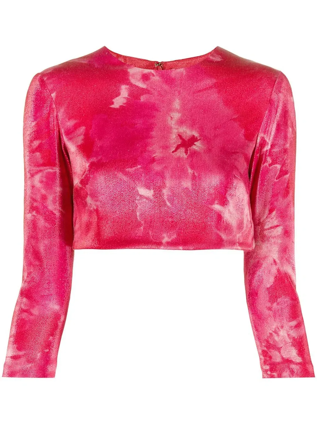 Area NYC Crystal Trimmed Sculpted Bow Mini Skirt & Top in Ruby Tie-Dyed Size 8 for rent on The Volte - main image