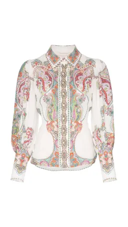 Zimmermann Ninety-Six Filigree Shirt in Lennon Paisley Size 1 for rent on The Volte - image 2