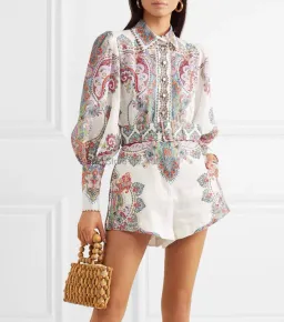 Zimmermann Ninety-Six Filigree Shirt in Lennon Paisley Size 1 for rent on The Volte - image 1