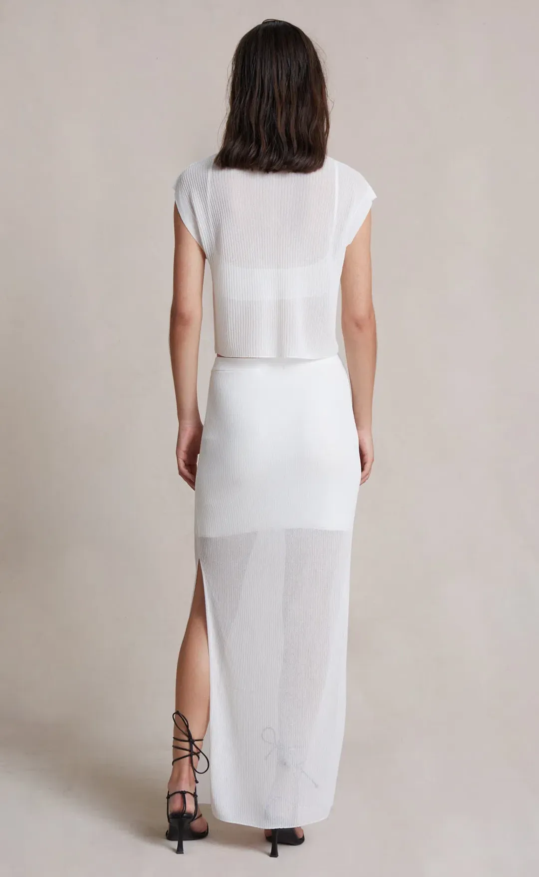 Bec & Bridge Moon Light Knit Tee and Skirt Set White Size 8 for rent on The Volte - main image