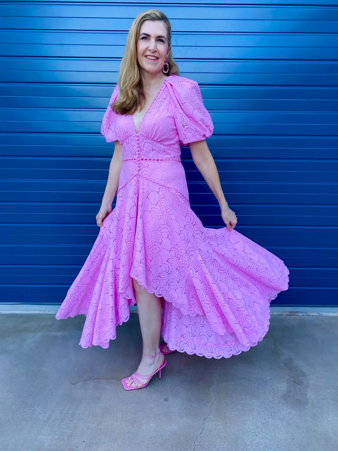 Acler Cookes Dress with Puff Sleeves Pink Size 14 for rent on The Volte - main image