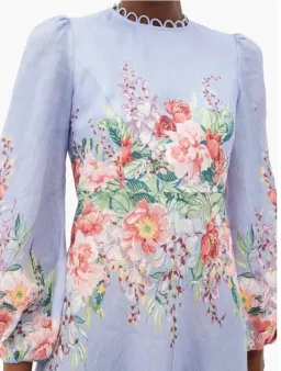 Zimmermann Beltitude Floral Long Dress Cornflower Blue Size 3/Au 14 for rent on The Volte - image 2