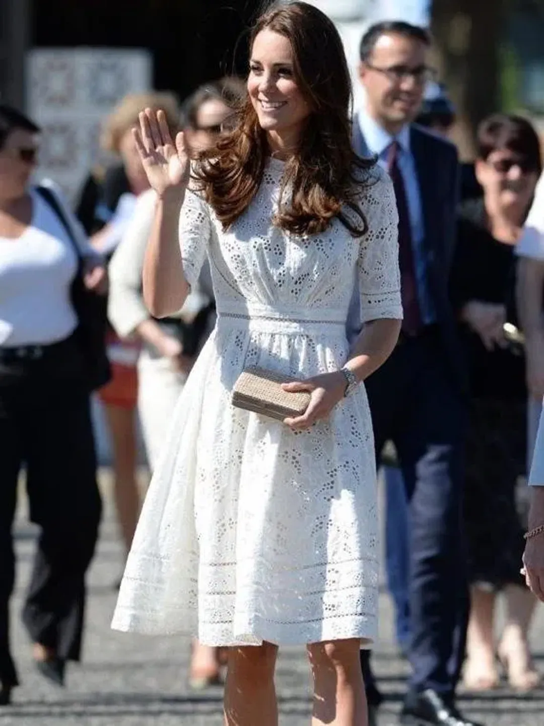 Zimmermann White Rosa Broderie Day Dress White/Ivory Size 12 for rent on The Volte - main image