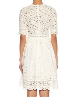 Zimmermann White Rosa Broderie Day Dress White/Ivory Size 12 for rent on The Volte - image 4