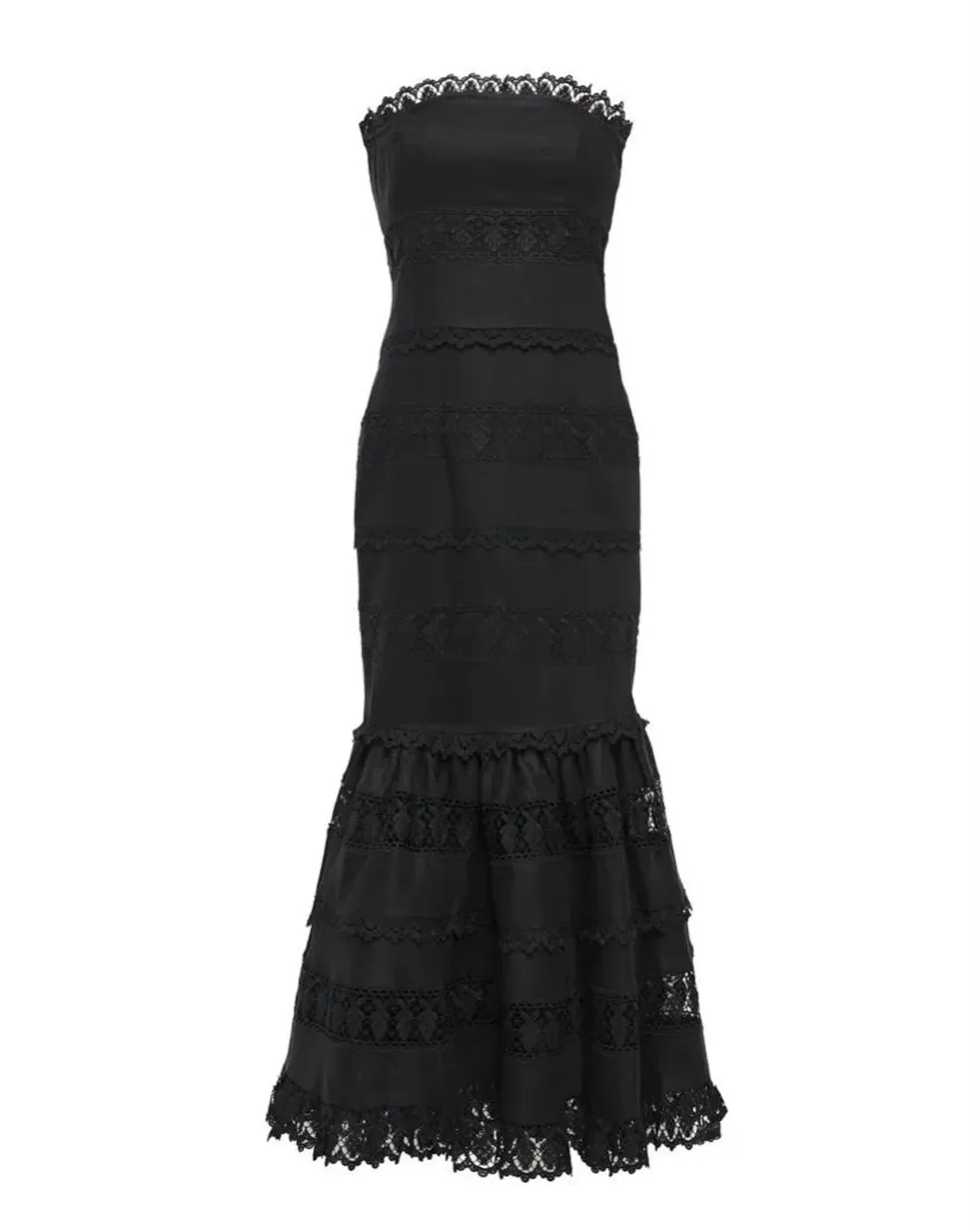Zimmermann Black Strapless Wayfarer Panelled Dress Size 3 for rent on The Volte - main image