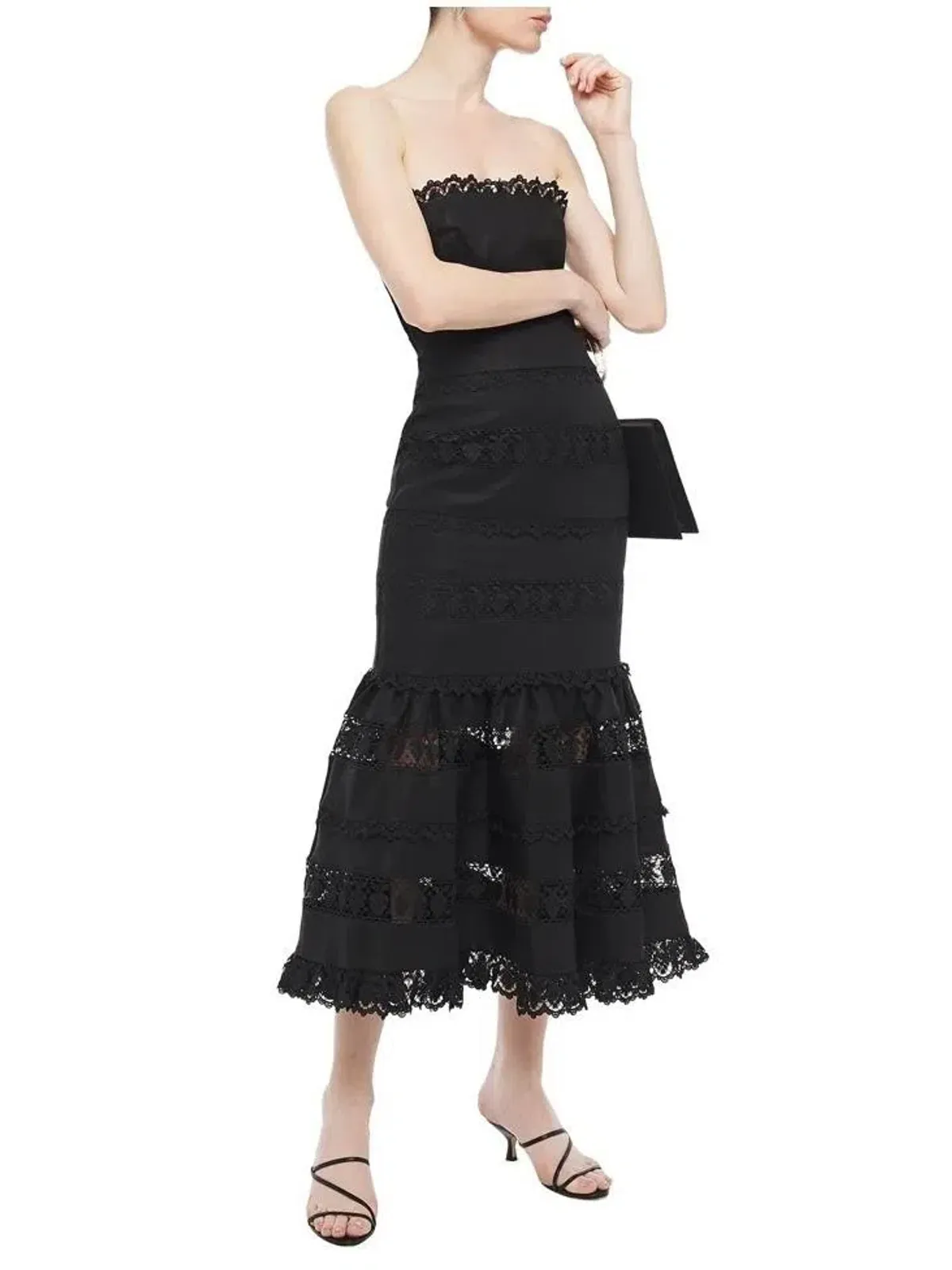 Zimmermann Black Strapless Wayfarer Panelled Dress Size 3 for rent on The Volte - main image