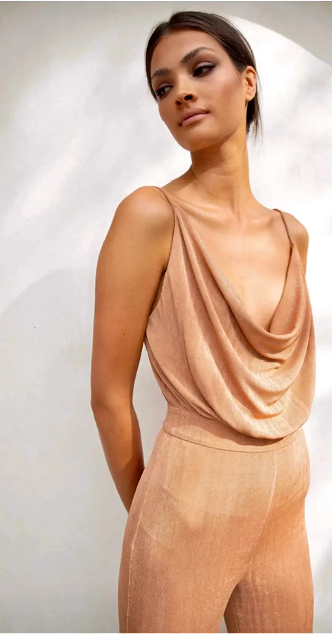 MISHA Moray Jumpsuit Desert Rose Size 4 for rent on The Volte - main image