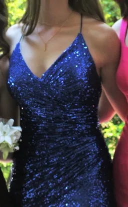 Noire Couture Royal Blue Sequin Gown Size 6 for rent on The Volte - image 4