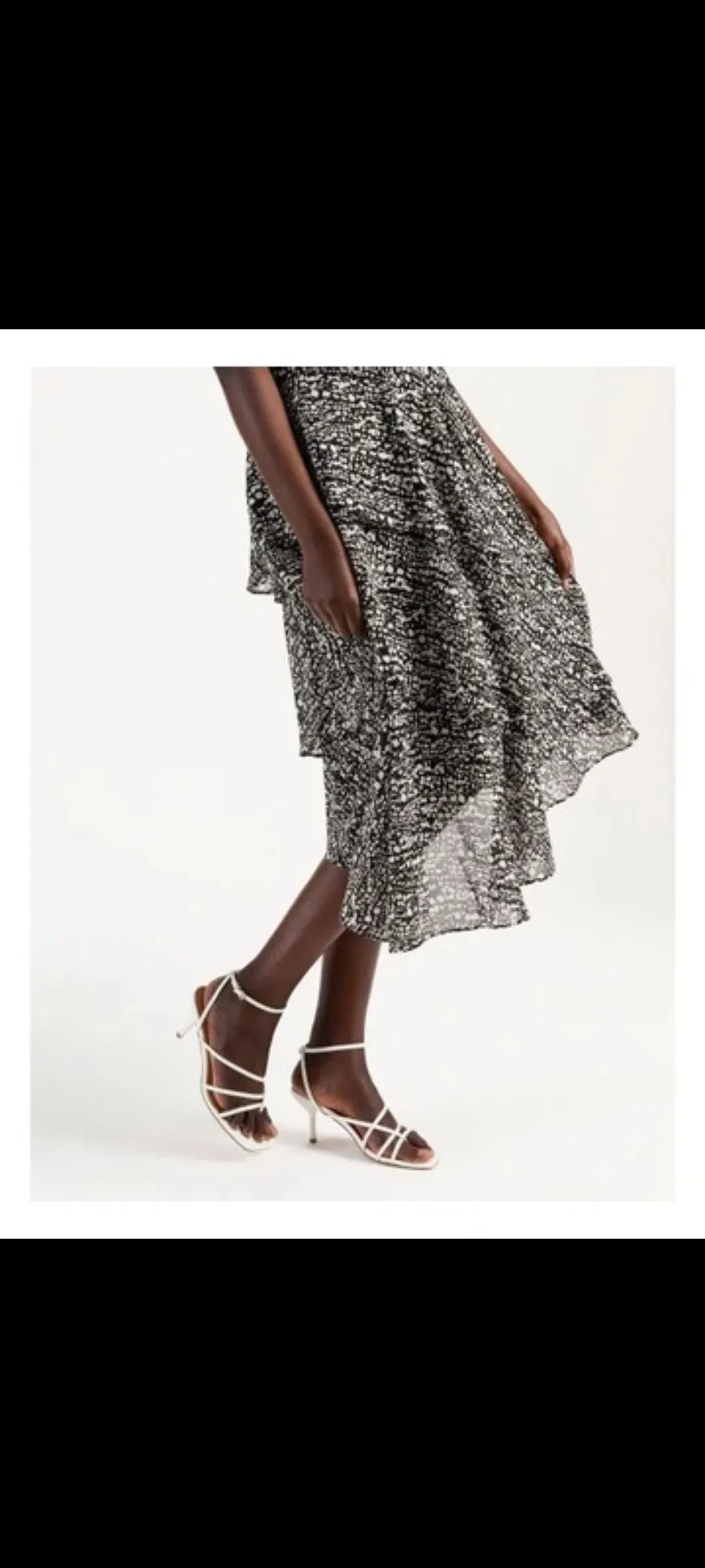 Wayne Cooper Tiered Frill Midi Ggt Dress Droplets Print for rent on The Volte - main image