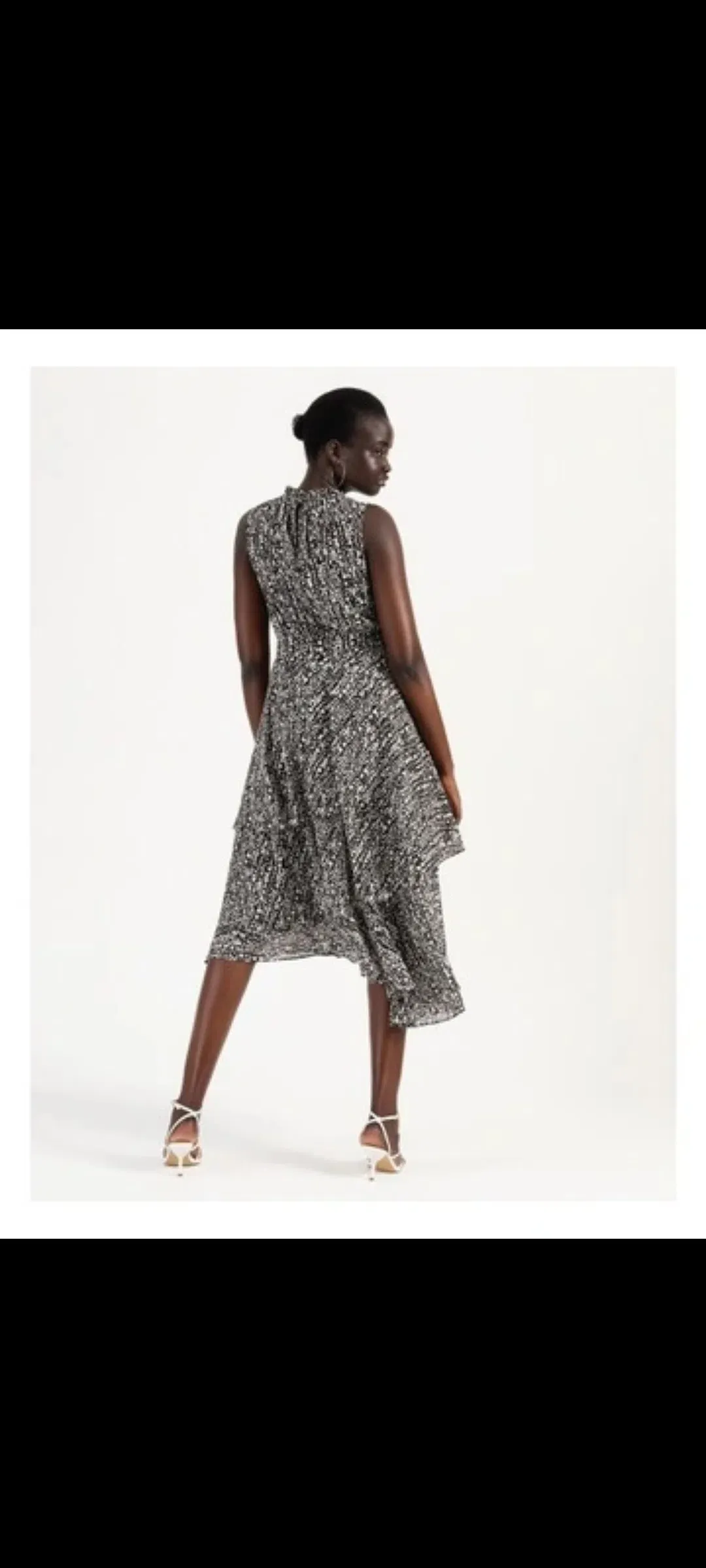 Wayne Cooper Tiered Frill Midi Ggt Dress Droplets Print for rent on The Volte - main image