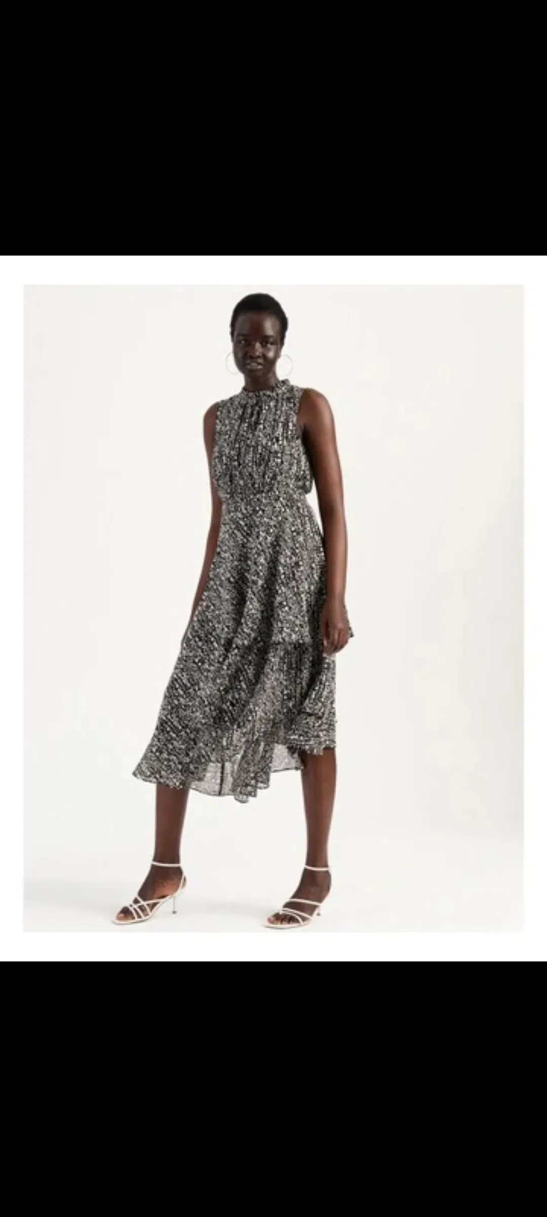 Wayne Cooper Tiered Frill Midi Ggt Dress Droplets Print for rent on The Volte - main image