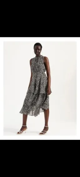 Wayne Cooper Tiered Frill Midi Ggt Dress Droplets Print for rent on The Volte - image 4