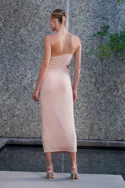 MISHA Bernette Midi Dress in Rose Nude Size 6/XS for rent on The Volte - image 2