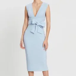 Shona Joy Lucy Plunged Midi Dress Blue Size 8 for rent on The Volte - image 2