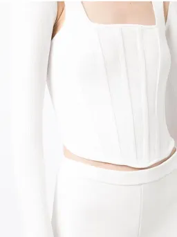 Dion Lee Pointelle Corset Top White Size 6 for rent on The Volte - image 2