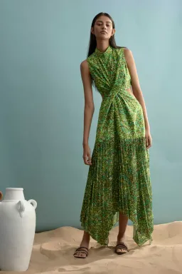Alemais Phyllis Twist Front Pleat Dress Print Size 12 for rent on The Volte - image 1