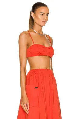 Sir the Label Anja Tucked Bralette Top Size 1 and Skirt Size 0 Set in Mandarin Red for rent on The Volte - image 2