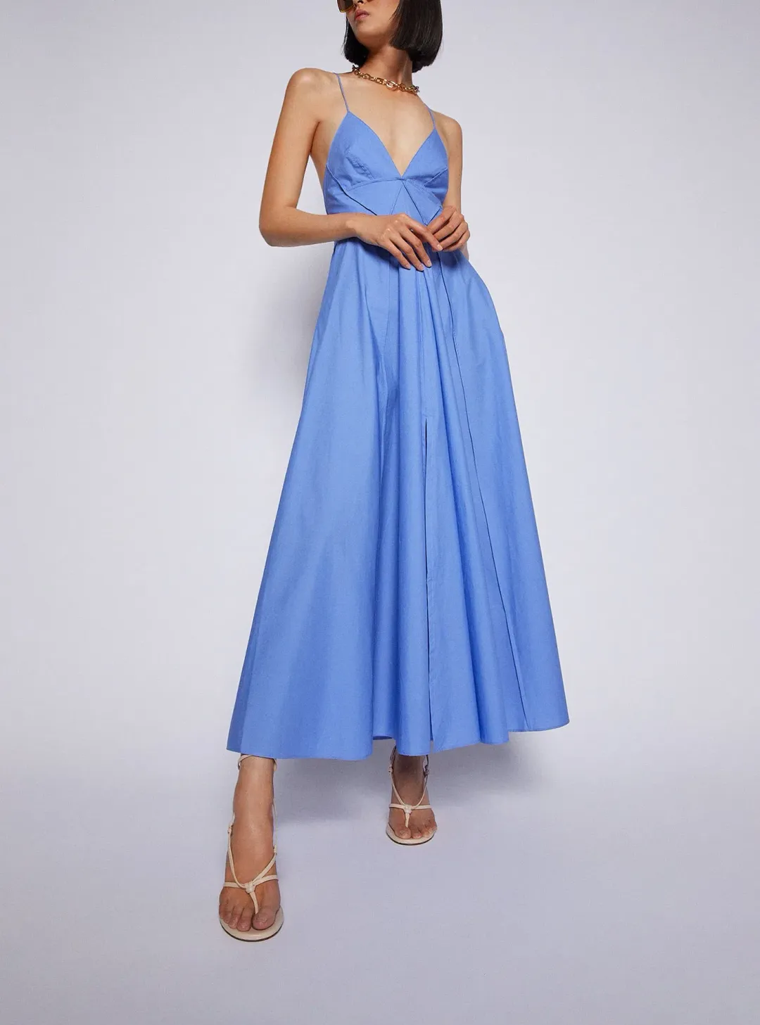 Scanlan Theodore Parachute Cotton Strappy Dress Blue Size 6 for rent on The Volte - main image