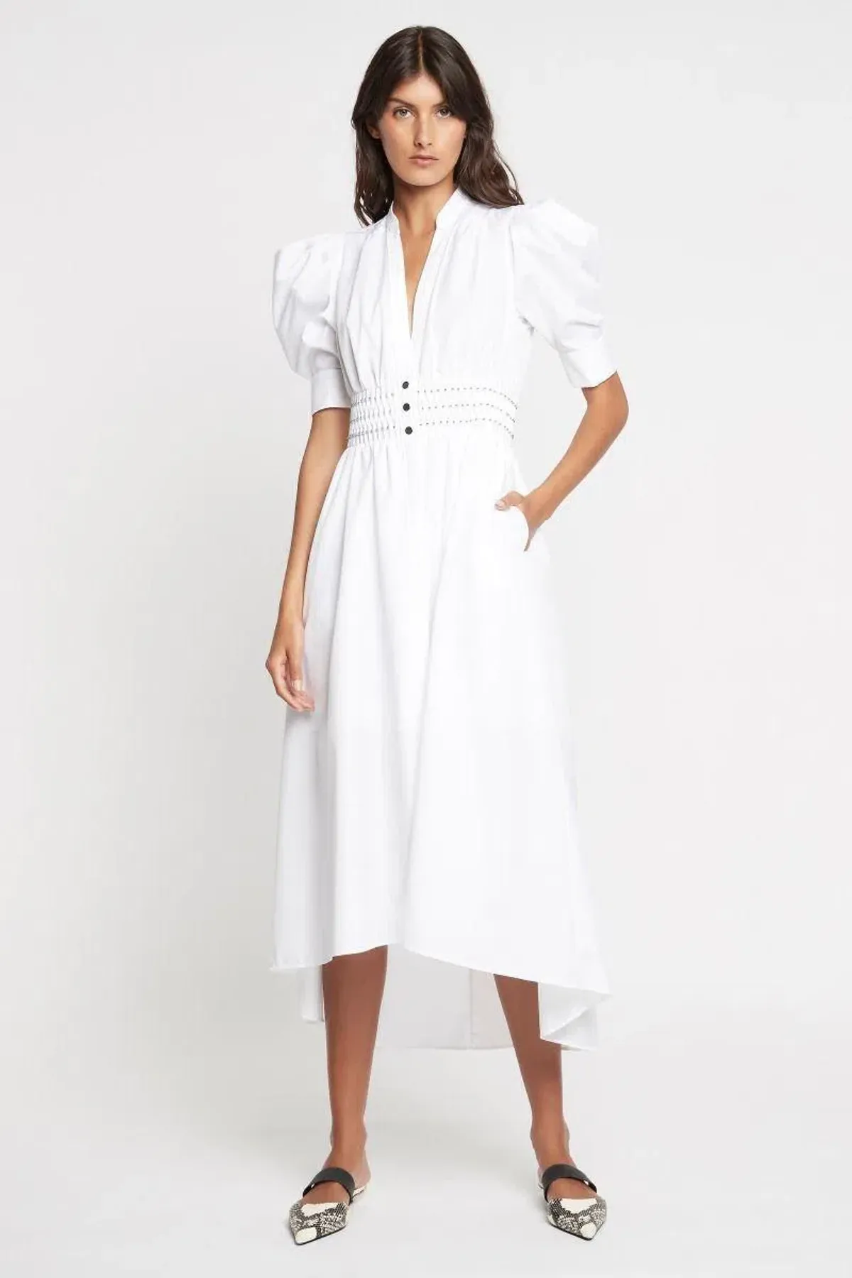 Sass & Bide Electric City White Shirt Dress White Size 6 for rent on The Volte - main image