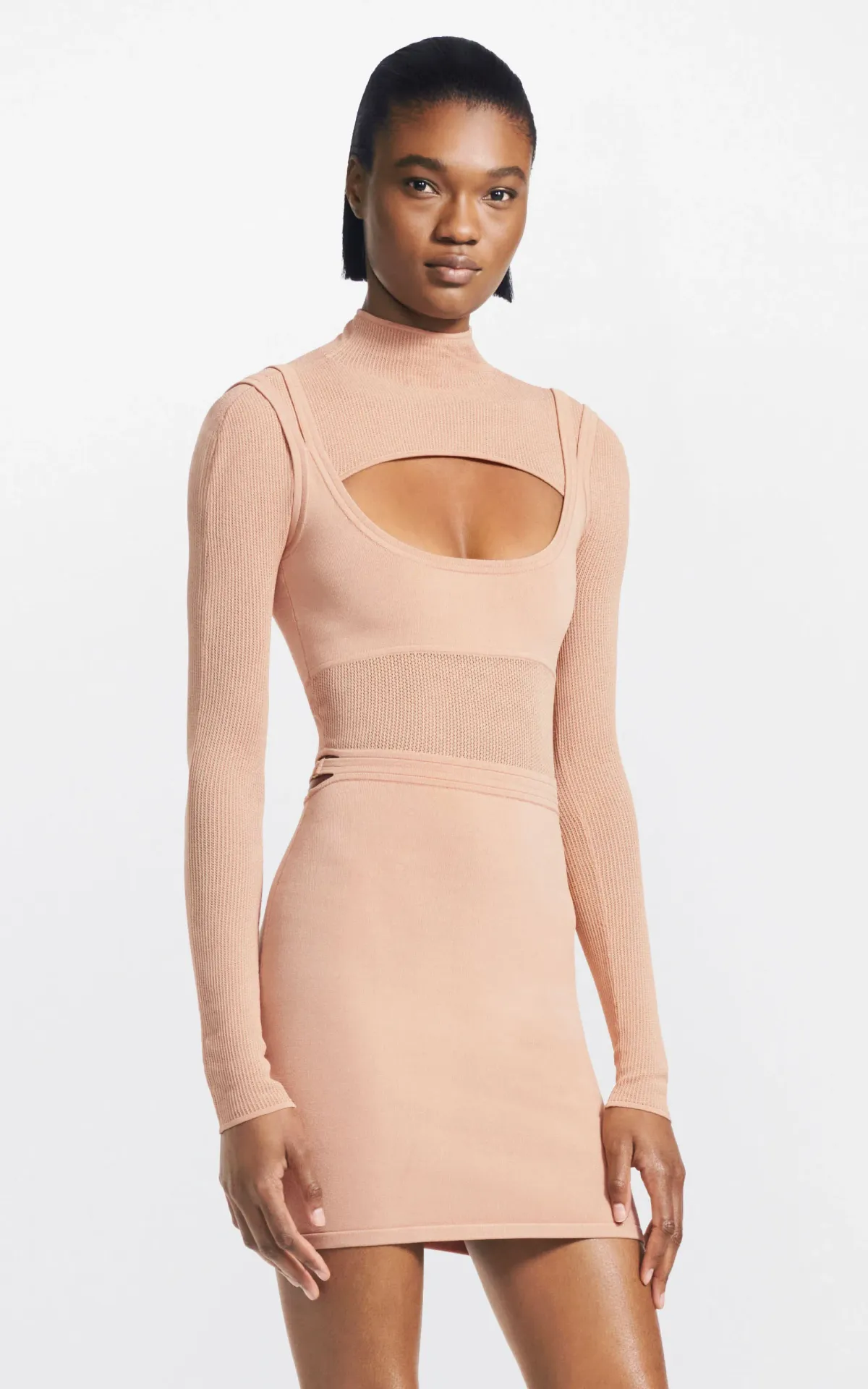 Dion Lee Hosiery Bra Mini Dress Brown Size  for rent on The Volte - main image