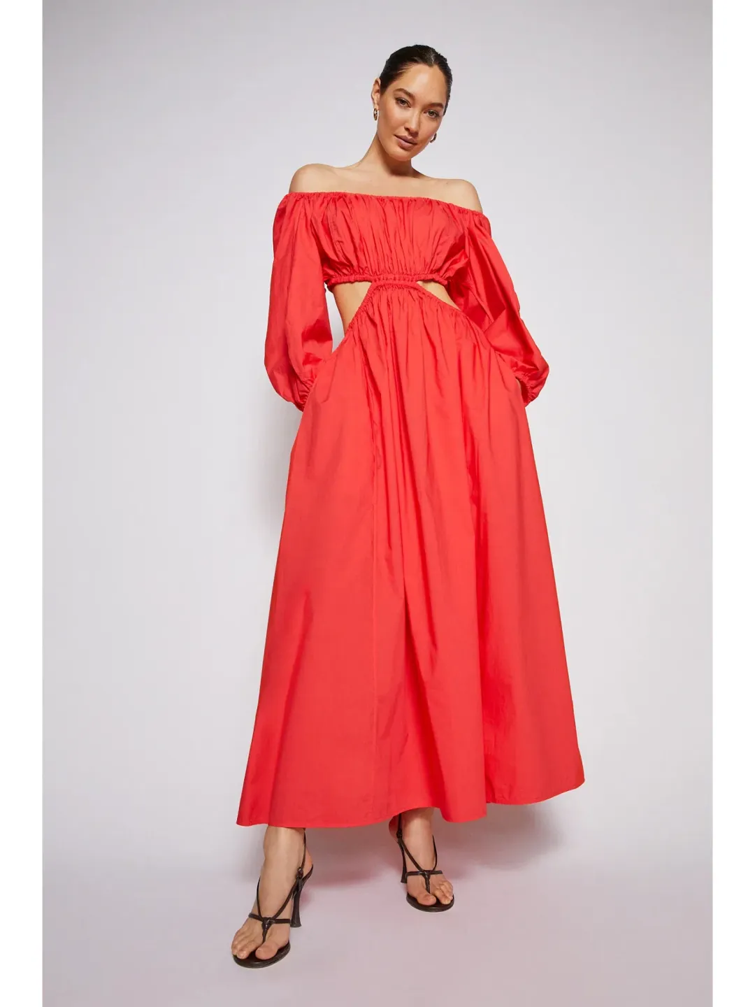 Scanlan Theodore Parachute Cotton Gather Dress Poppy Size AU 10 for rent on The Volte - main image